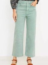 Loft seafoam green High Rise Wide Leg Crop jeans Photo 0