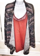 Faded Glory NWOT  Cardigan Combo Top W Necklace Photo 0