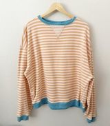 WE THE FREE PEOPLE | Classic Striped Oversized Crewneck Sweatshirt | Medium Photo 0