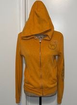 PINK Victoria's Secret Orange Zippered Fitted Hoodie Photo 0