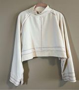 Anthropologie Daily Practice Women’s Cream Mock Neck Cropped Sweatshirt Small Photo 0