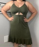 Chelsea 28 Nordstrom Midi Cutout Slip Dress Army Green XXL EUC Photo 0