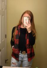 Red Camel Plaid Vest Photo 0
