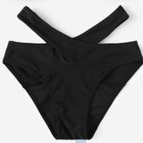 Black Criss Cross Cut Out Side Bikini Bottoms Photo 0