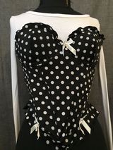 Planet Lingerie Corset Ruffle Polk-a-dot Top  Photo 0