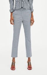 ZARA Plaid Gingham Check Ruffle Pants Black White Medium Photo 0