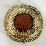 Leather Shop Vintage 1990 Croc Embossed Gold Tone Studded Cinch Belt Buckle Photo 0