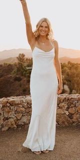 Show Me Your MuMu Tuscany Maxi Slip Dress ivory luxe satin size medium Photo 0