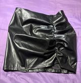 Black Leather Mini Skirt Photo 0