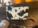 Cow print Wrist Wallet White Photo 0
