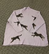 Shop The Mint Oversized Purple Sweater With Cheetahs  Photo 0