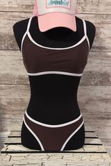 Brown and White Bikini Set Photo 0