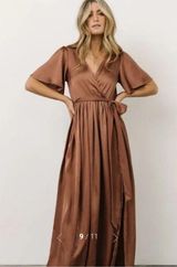 Sicily Satin Wrap Maxi Dress Photo 0
