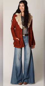 faux fur collar, belted coat woman’s size S 
Boho, gypsy Photo 0