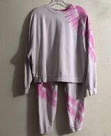 JoyLab Pink and White Sweater and Pants Set Photo 0