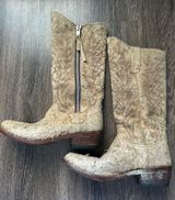 Vintage  Rough Grain Suede Leather Zip Western Boots Women Photo 0