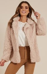 Showpo Cream Teddy Jacket Photo 0