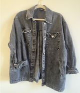 Divided H&M Oversized Denim Jacket Dark Wash Photo 0
