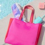 Summersalt NWT  Neoprene Beach Tote in Pink/Red Photo 0