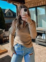 Vintage Tan Fuzzy Sweater Size L Photo 0