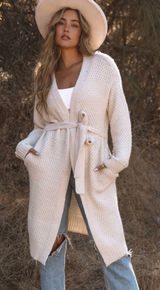 Love Stitch White Cardigan Photo 0