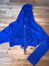 Blue Cropped Hoodie Size M Photo 0