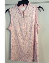 Greg Norman Play Dry Sleeveless Golf shirt Floral Print M Pink Photo 0