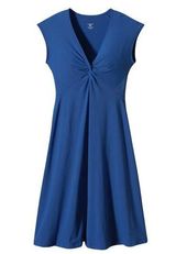 PATAGONIA | Peacock Blue Bandha Twist Front Cap Sleeve Fit & Flare Dress Medium Photo 0