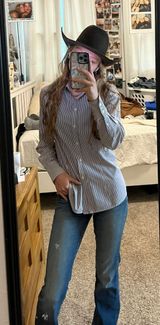 Purple Pinstripe Button Up Photo 0