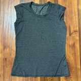 LULULEMON Pedal to the Medal Short Sleeve Top Run Heathered Black size 6 Photo 0
