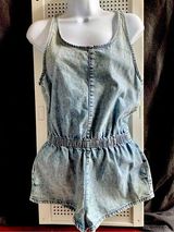 Stonewashed Denim Tank Shorts Romper size 4 Photo 0