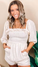 Lush Clothing White Romper Photo 0