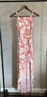 No Boundaries Beachy Hawaiian Stretchy Dress Size S Long Stretchy Summer Dress Coral Floral Photo 0