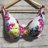CACIQUE Pink Floral Bra Lightly Lined Full Coverage Modern Collection New 38DDD Photo 0