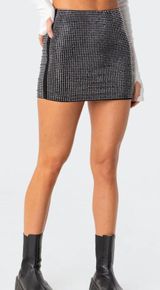 Edikted Black Bedazzled Skirt Photo 0
