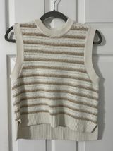 White and Gold Sweater Vest Photo 0