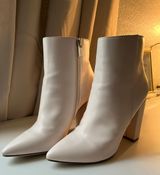 White Faux Leather Boots Photo 0
