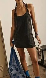 Free People Movement Hot Shot Mini Dress Washed Black Medium Photo 0