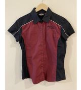 Harley Davidson Womens Small Mechanics Button Shirt Blouse Embroidered Spell Out Photo 0