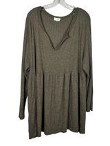 Boutique Ribbed Knit Long Sleeve Babydoll Tunic Top Plus Size 3XL 3X Photo 0