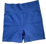 Source Unknown Ribbed Blue Biker Shorts Size Large Unknown Brand NWOT Photo 0