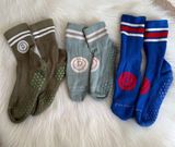 Pure Barre Sticky Grip Socks Sporty Crew Medium Photo 0