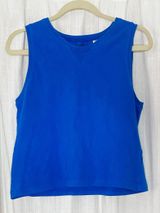 Danskin Blue Cropped Workout Tank Top Photo 0