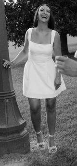 White Mini Dress Bridal Photo 0