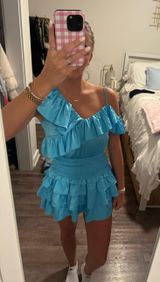 Light blue mini romper dress Photo 0