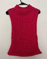 Anthropologie Moth Fuchsia Pink Cabled Knit Shell Sleeveless Sweater Tank Size M Photo 0