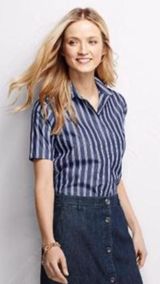 Lands'End Button-down Jean Skirt Photo 0