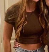 Workshop Brown Cropped Tee  Photo 0