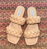 STEVE MADDEN BRIMM BROWN TAN QUILTED BRAIDED PUFFY SANDALS Photo 0