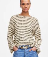 MADEWELL Crewneck Long-Sleeve Knit Tee Shirt Top in Stripe Size Medium Photo 0